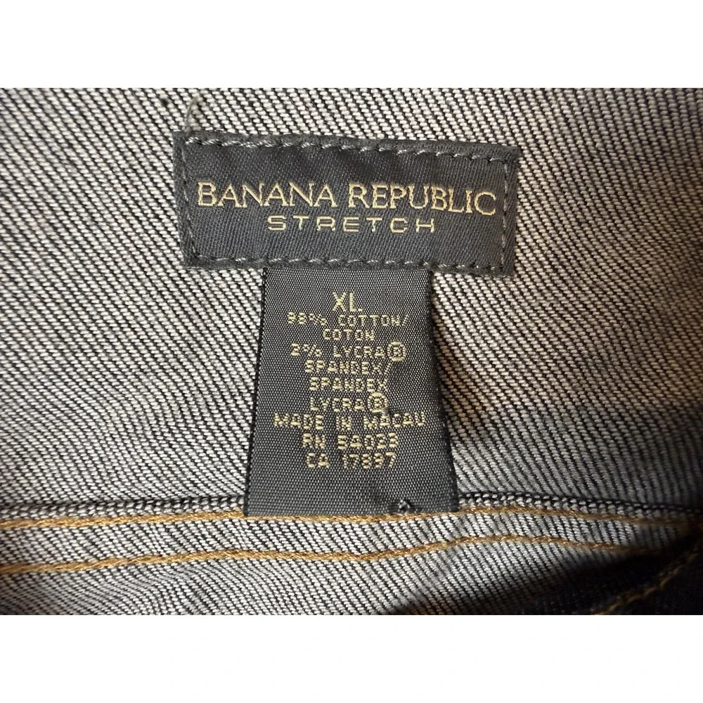 NWOT BANANA REPUBLIC Men's Size XL Black Wash Jean Trucker Jacket #1477